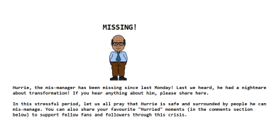 Hurrie goes missing